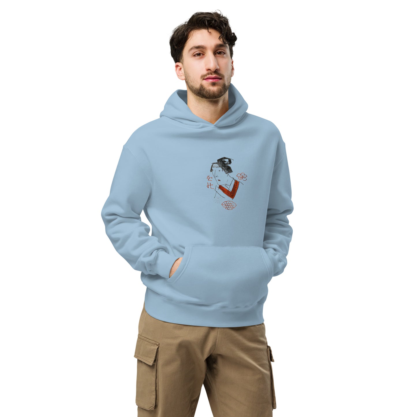 Boxy Fit Unisex Hoodie – Japan Arts UKIYOE wall doodles