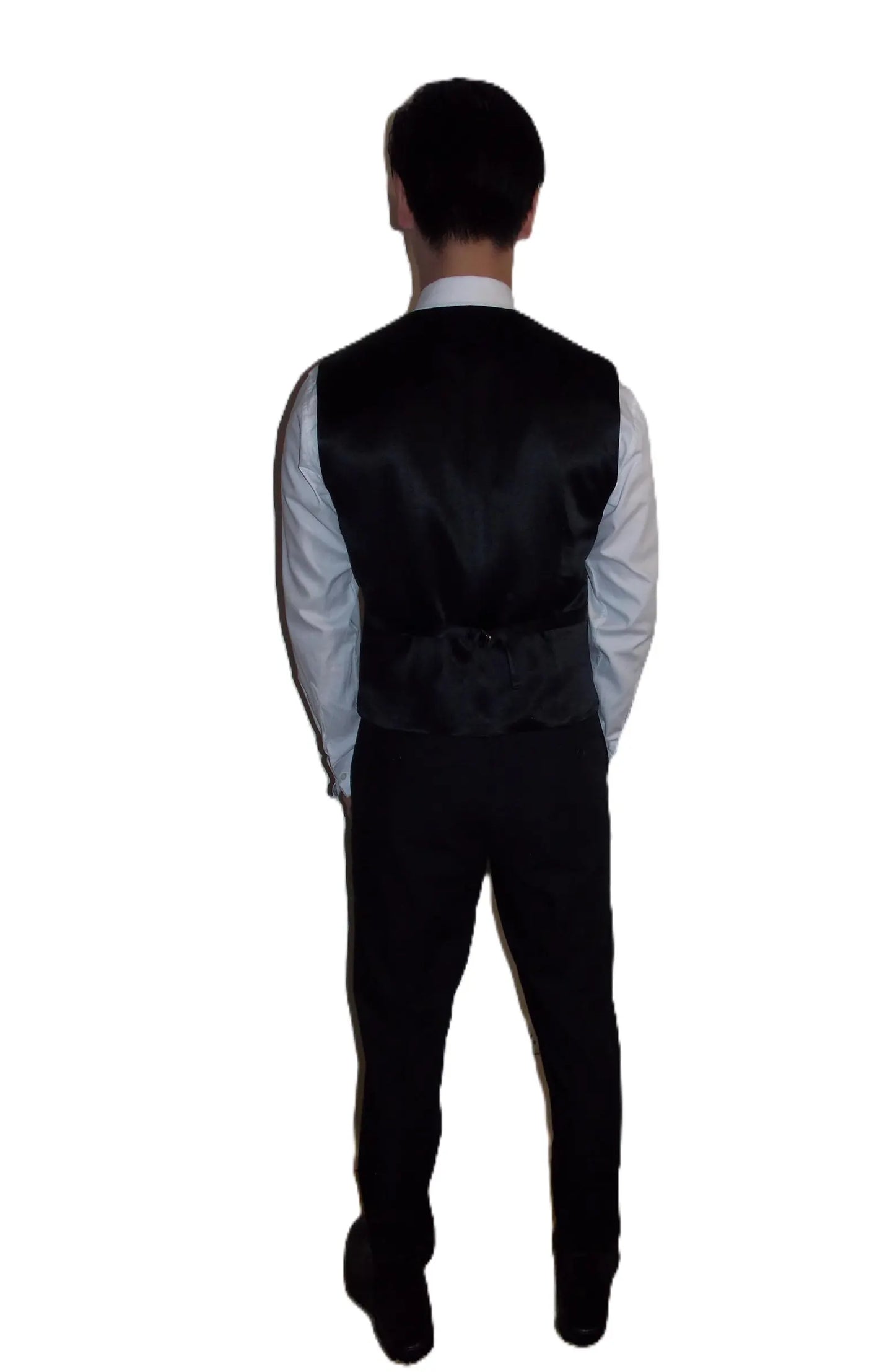 Herrenweste formelle KIMONO OBI Goldbrokat Weste Tausend Kraniche schwarz gold Größe L versandfertig