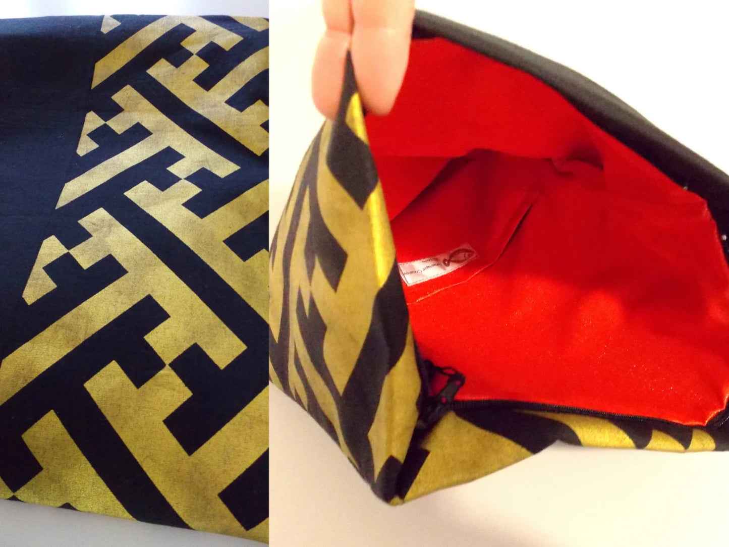 3-Wege-Clutch Schultertasche KIMONO schwarz gold OBI SAYAGATA versandfertig