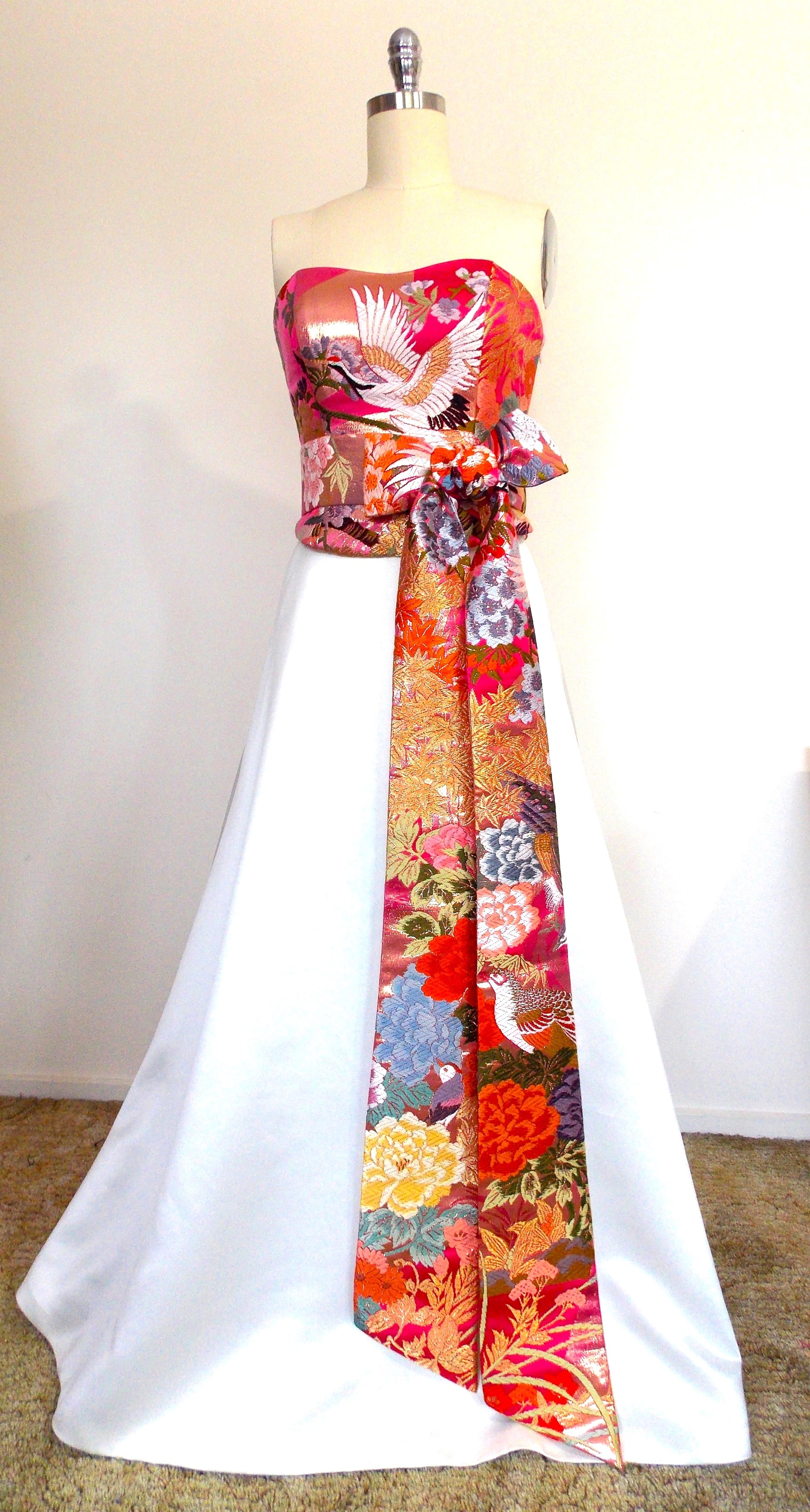 KIMONO wedding wedding dressdress top bustier Lace up back made with v –  Kimono Shantique