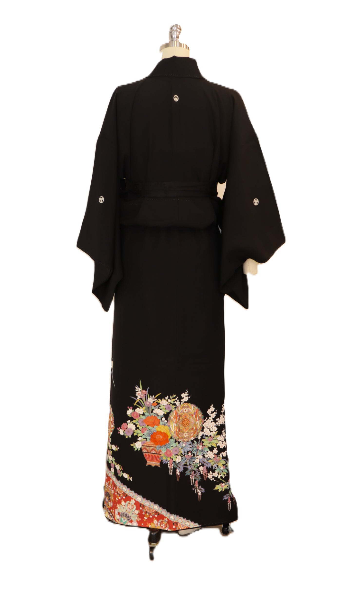 Black Formal Kimono KUROTOMESODE #17 | Vintage Japanese Silk Kimono