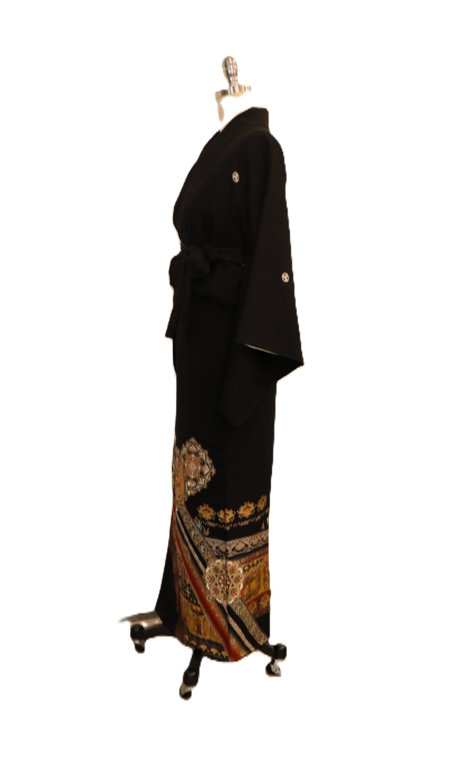 Black Formal Kimono KUROTOMESODE #09| Vintage Japanese Silk Kimono