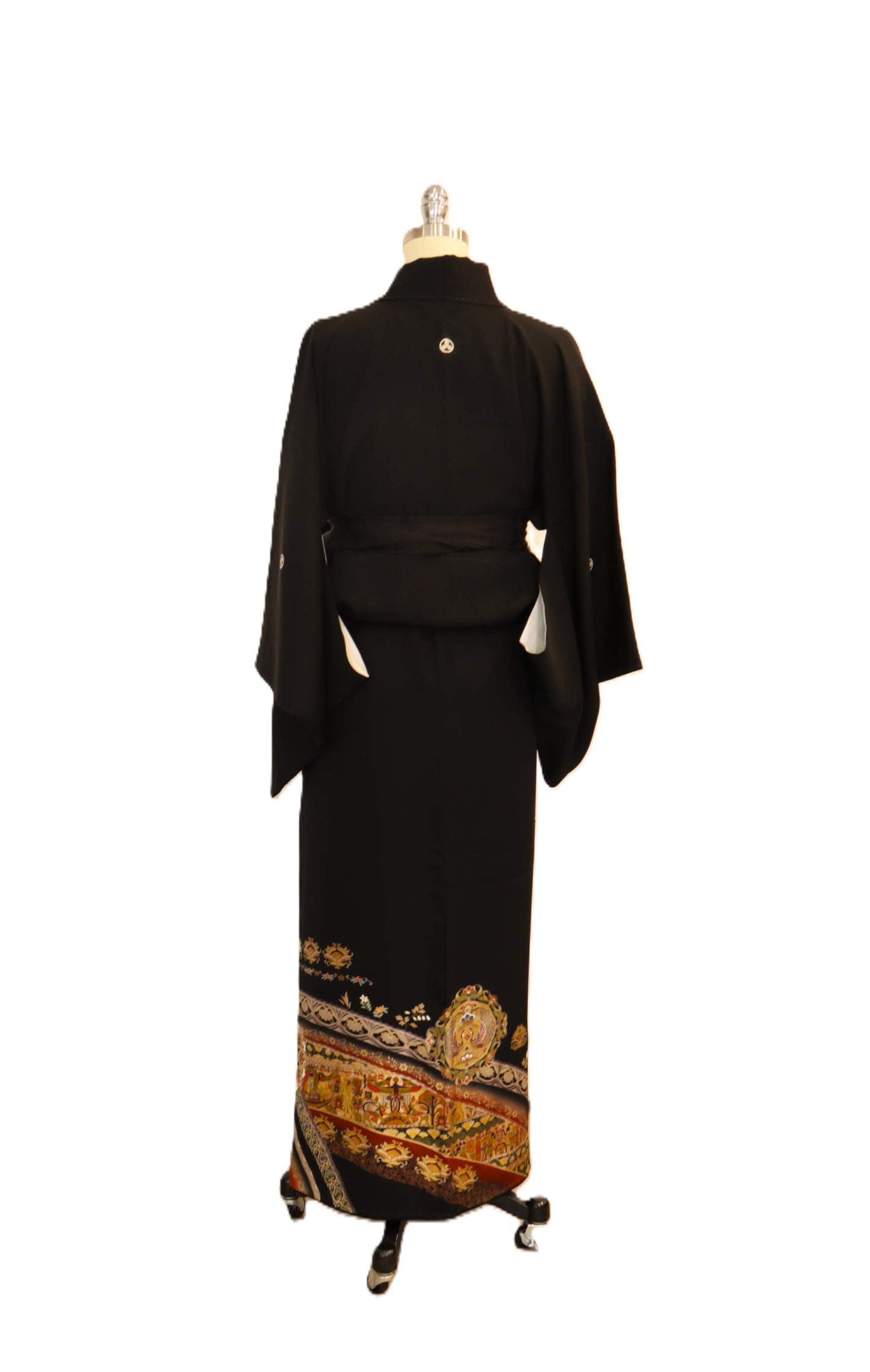 Black Formal Kimono KUROTOMESODE #09| Vintage Japanese Silk Kimono