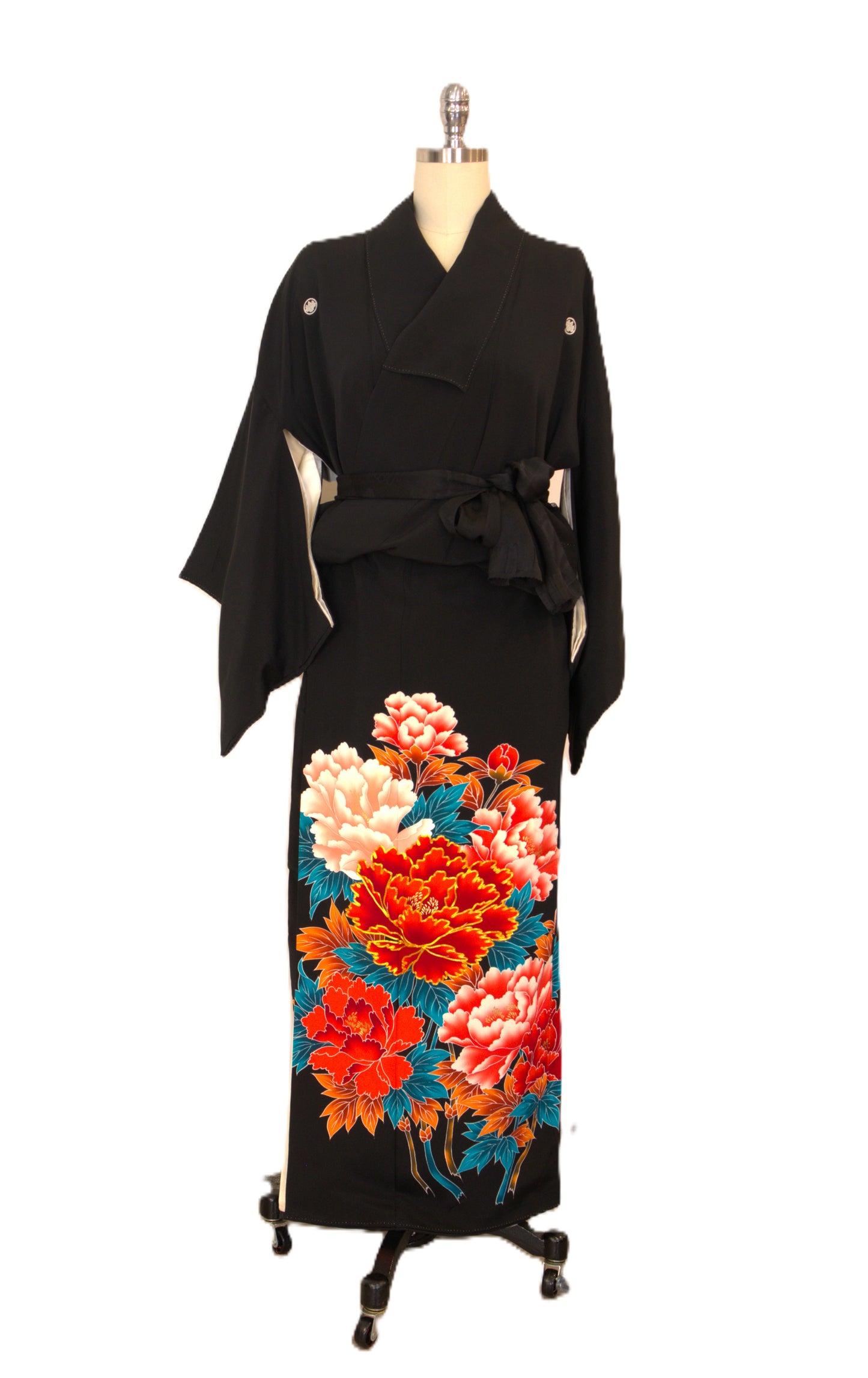 Black Formal Kimono KUROTOMESODE #33 | Vintage Japanese Silk Kimono