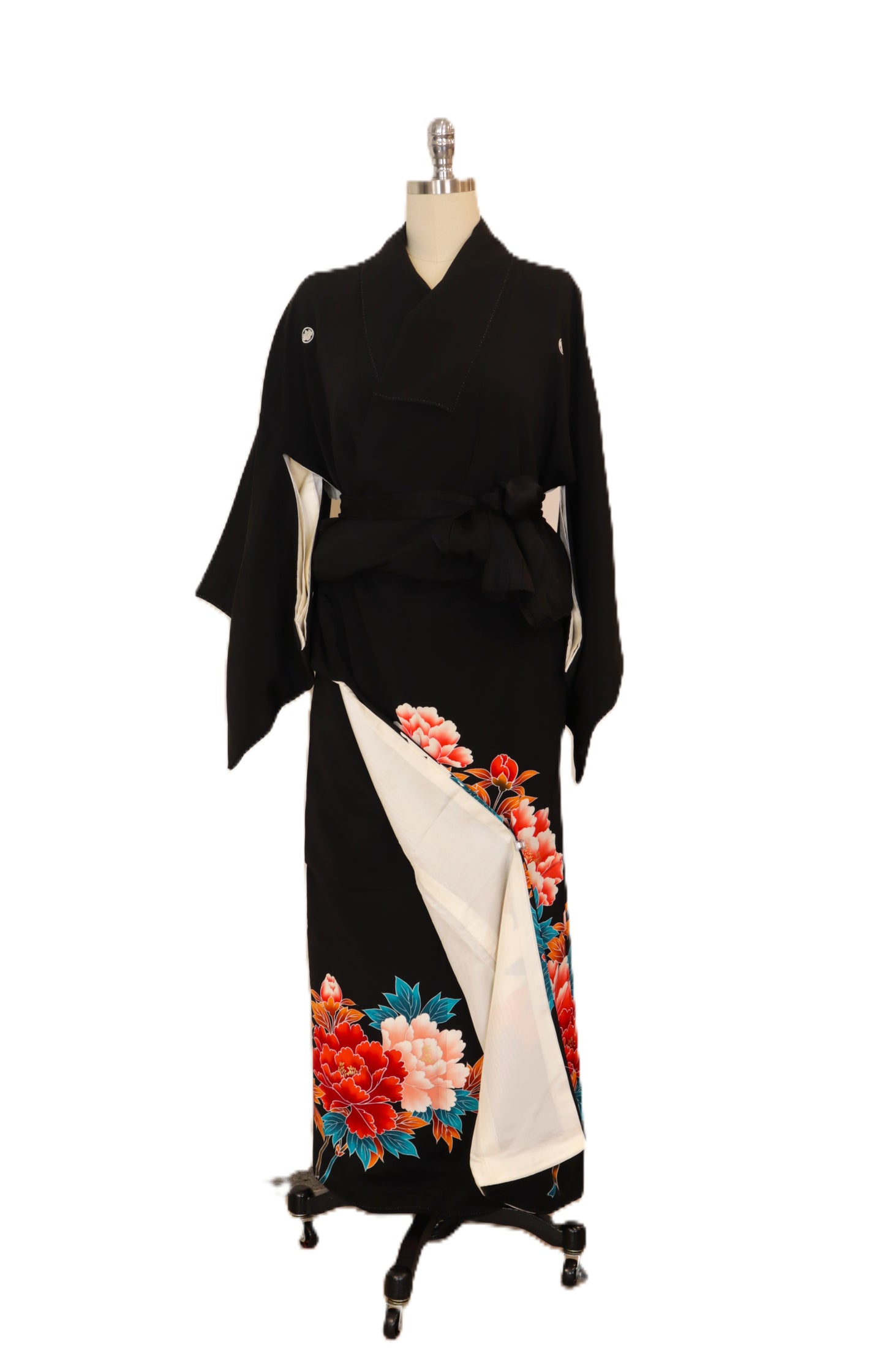 Black Formal Kimono KUROTOMESODE #33 | Vintage Japanese Silk Kimono