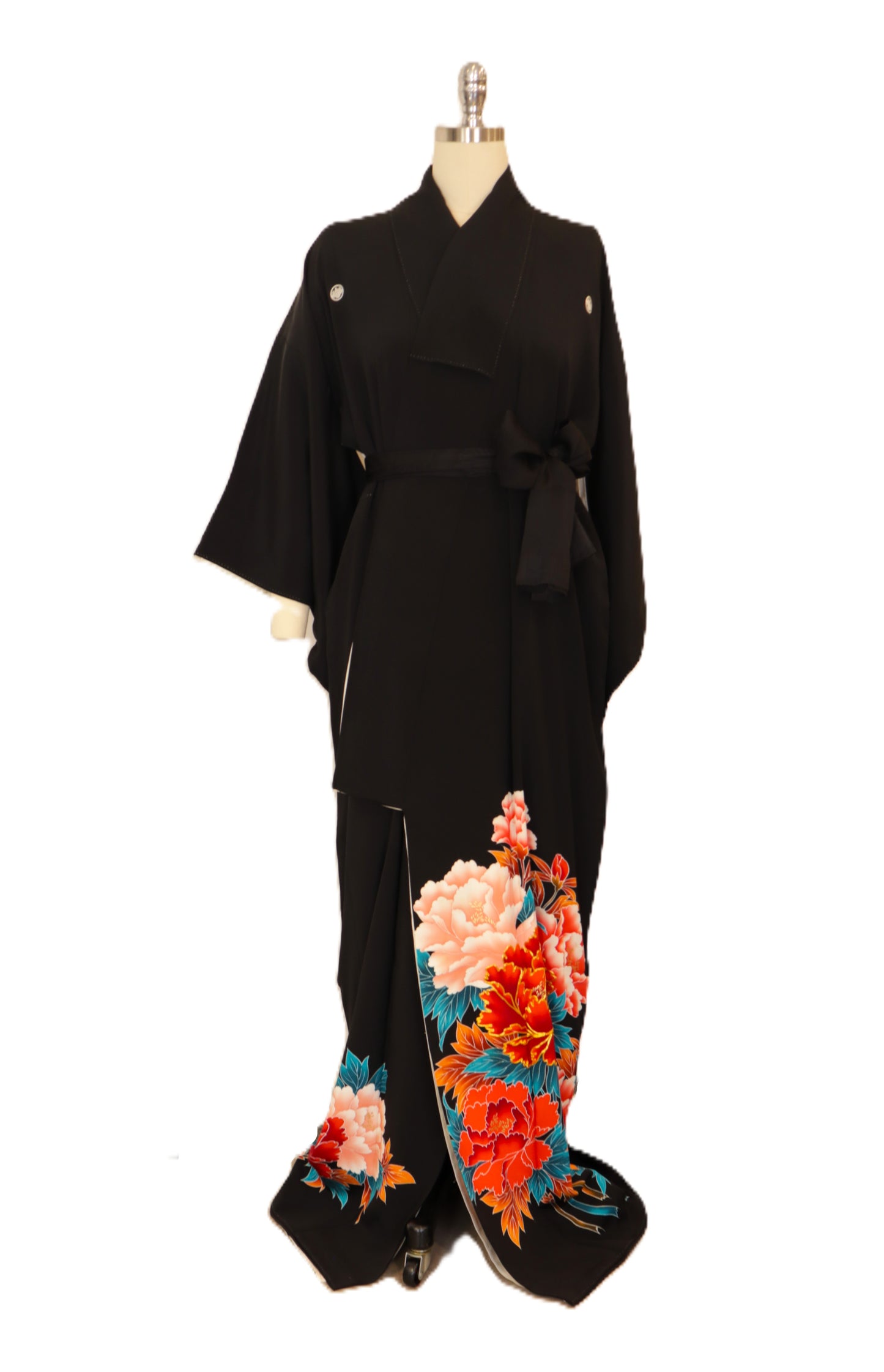 Black Formal Kimono KUROTOMESODE #33 | Vintage Japanese Silk Kimono