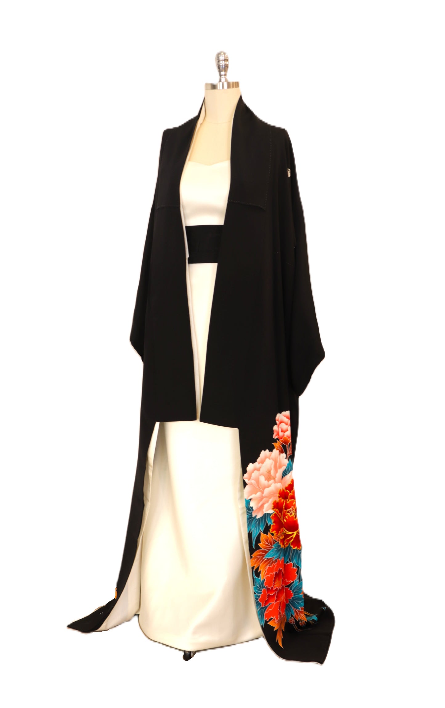 Black Formal Kimono KUROTOMESODE #33 | Vintage Japanese Silk Kimono