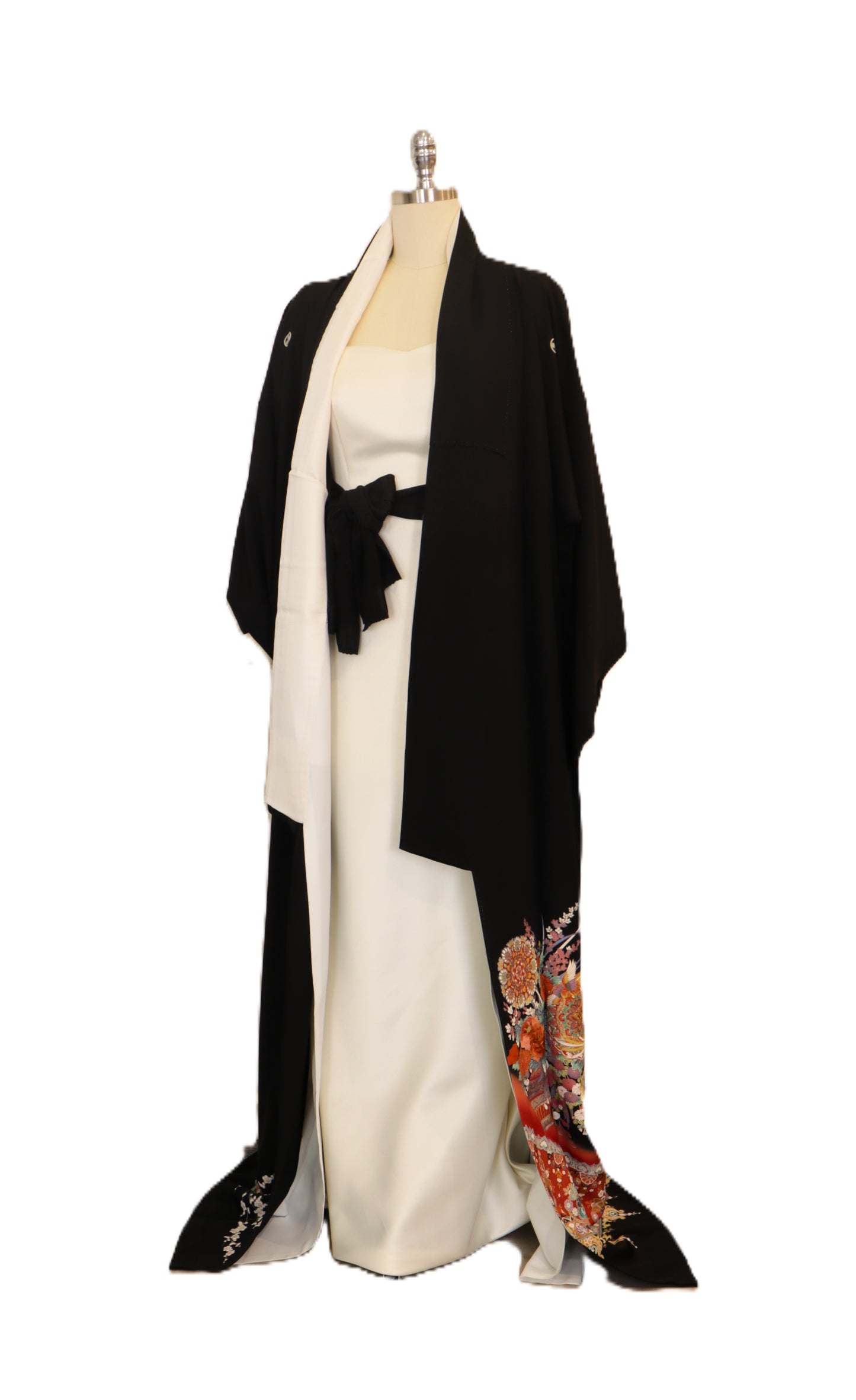 Black Formal Kimono KUROTOMESODE #17 | Vintage Japanese Silk Kimono