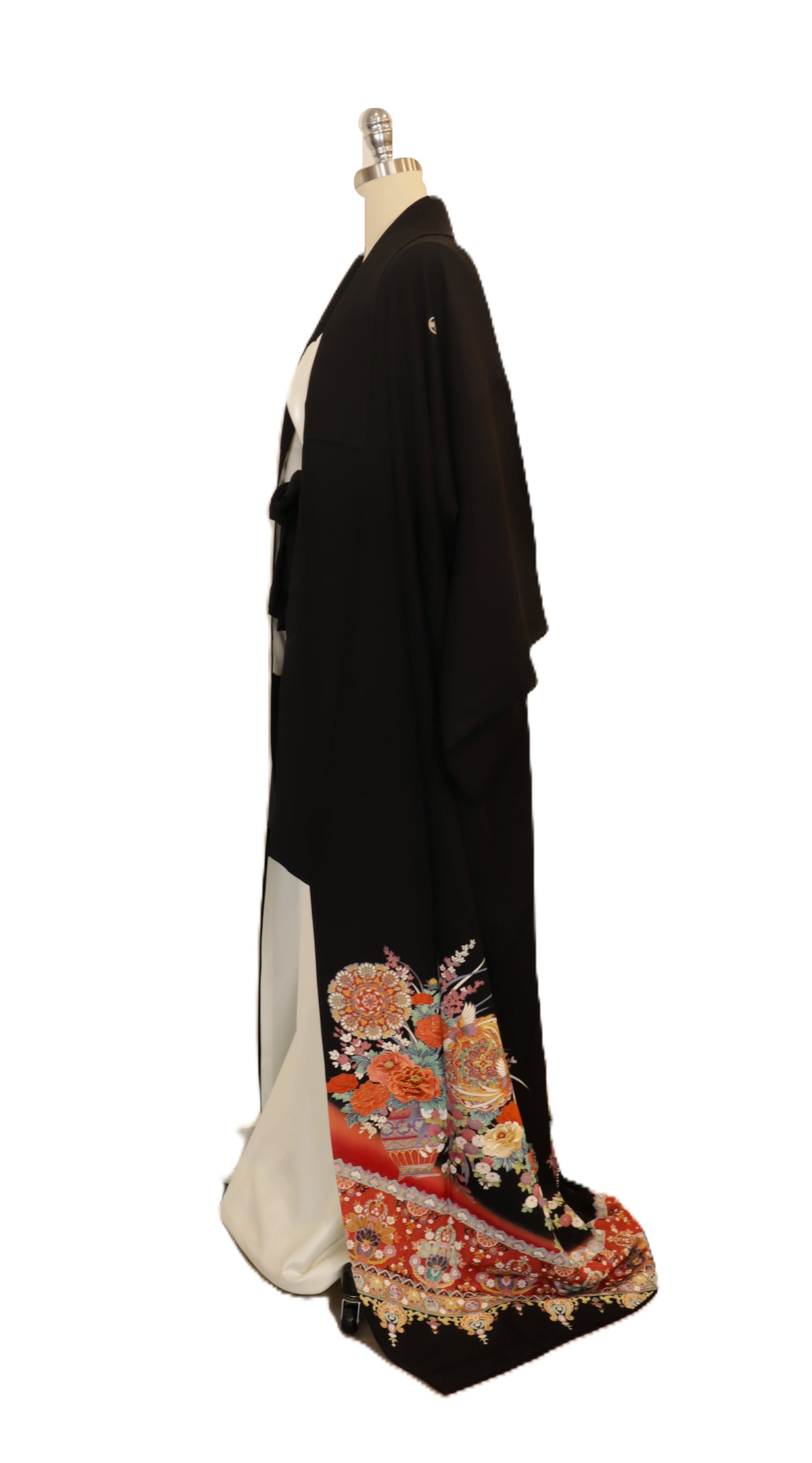 Black Formal Kimono KUROTOMESODE #17 | Vintage Japanese Silk Kimono