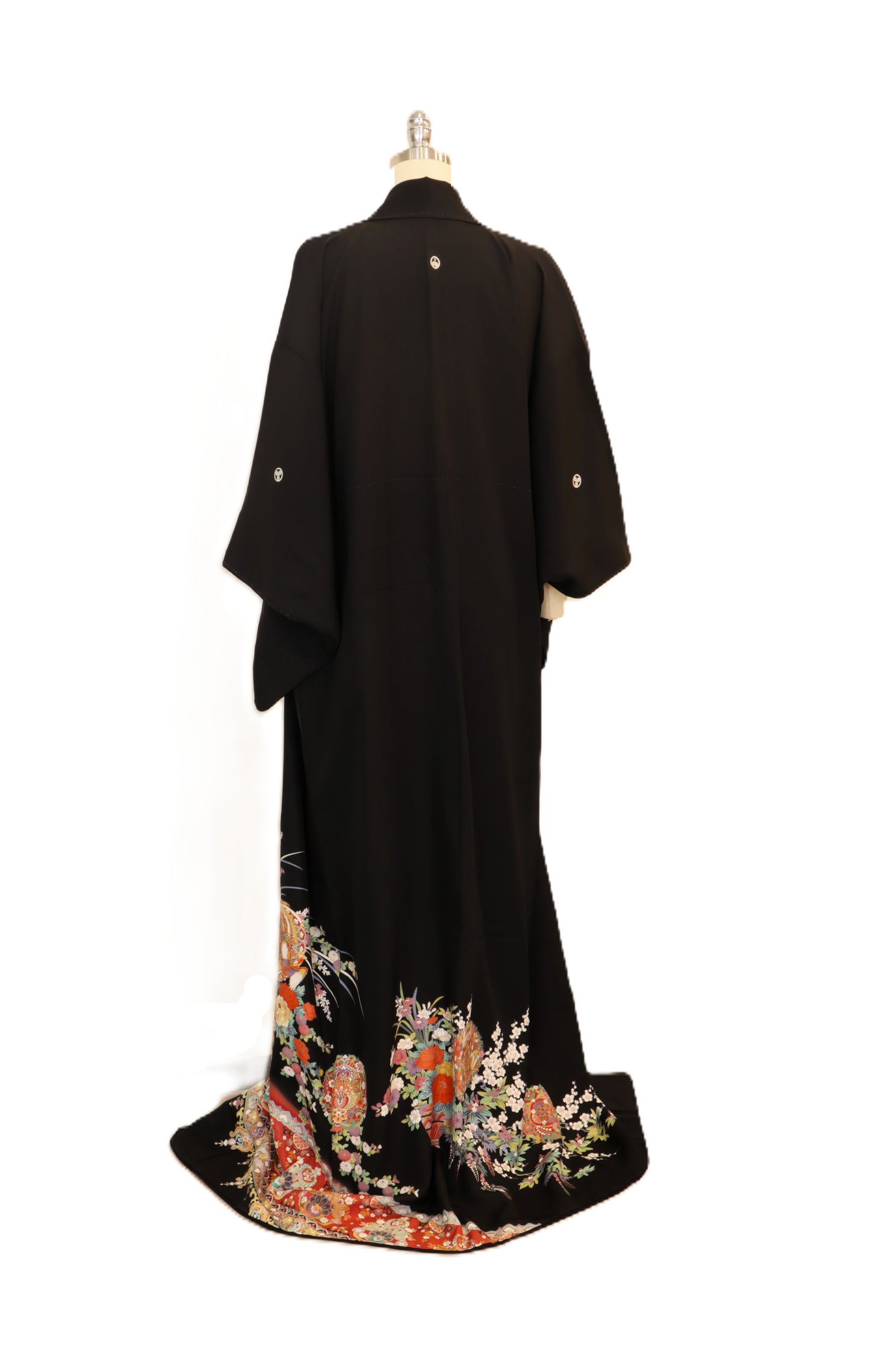 Black Formal Kimono KUROTOMESODE #17 | Vintage Japanese Silk Kimono