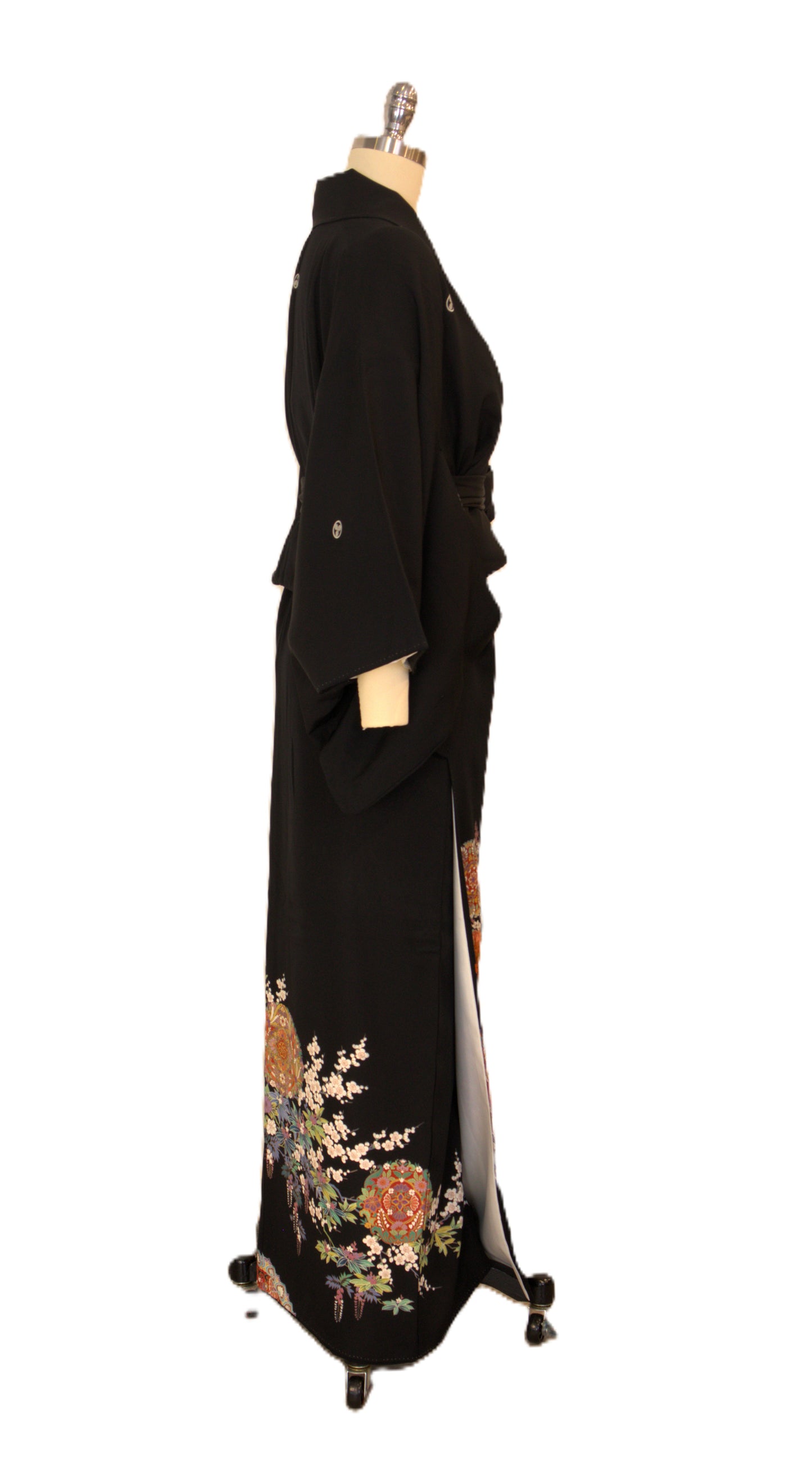 Black Formal Kimono KUROTOMESODE #17 | Vintage Japanese Silk Kimono