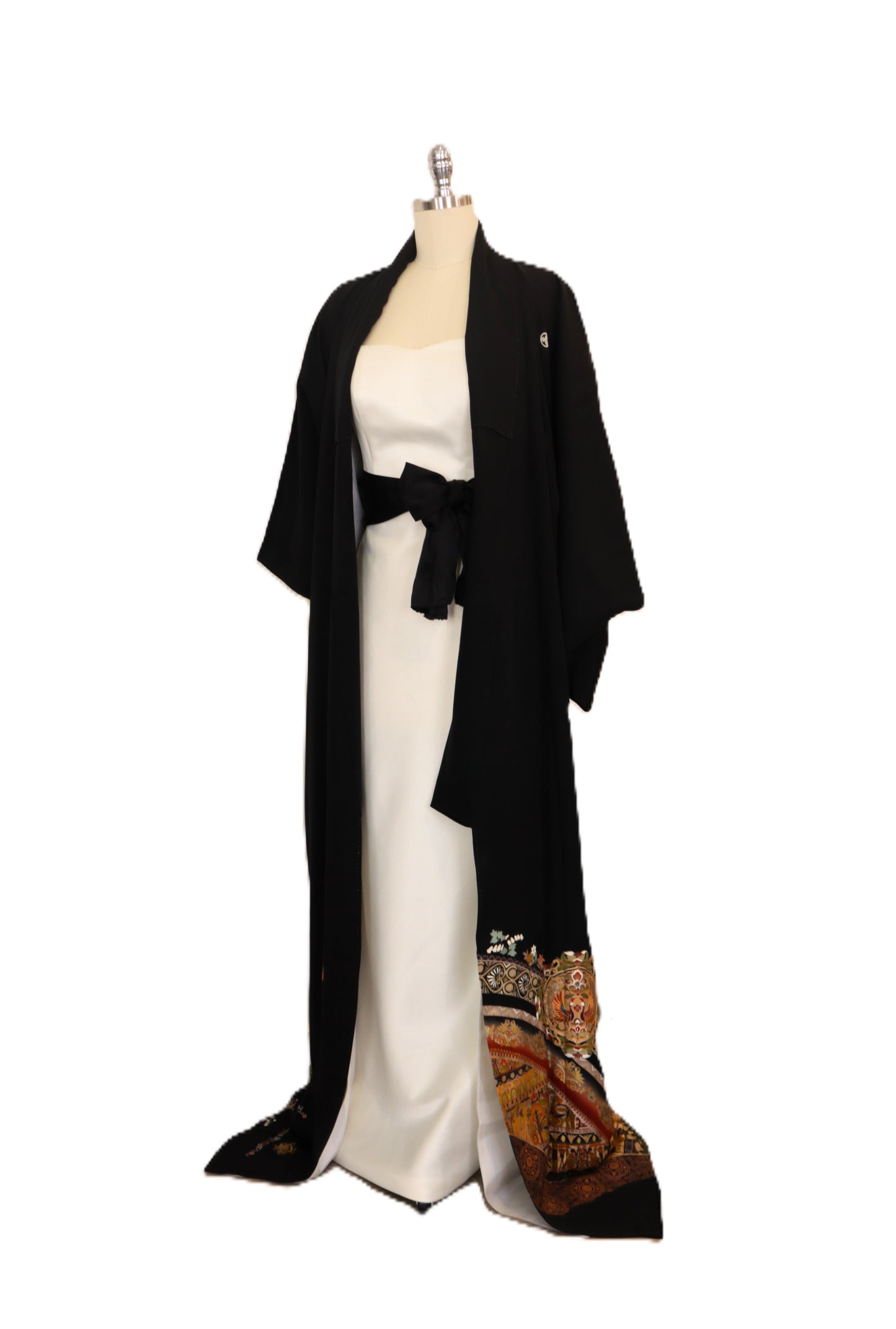 Black Formal Kimono KUROTOMESODE #09| Vintage Japanese Silk Kimono