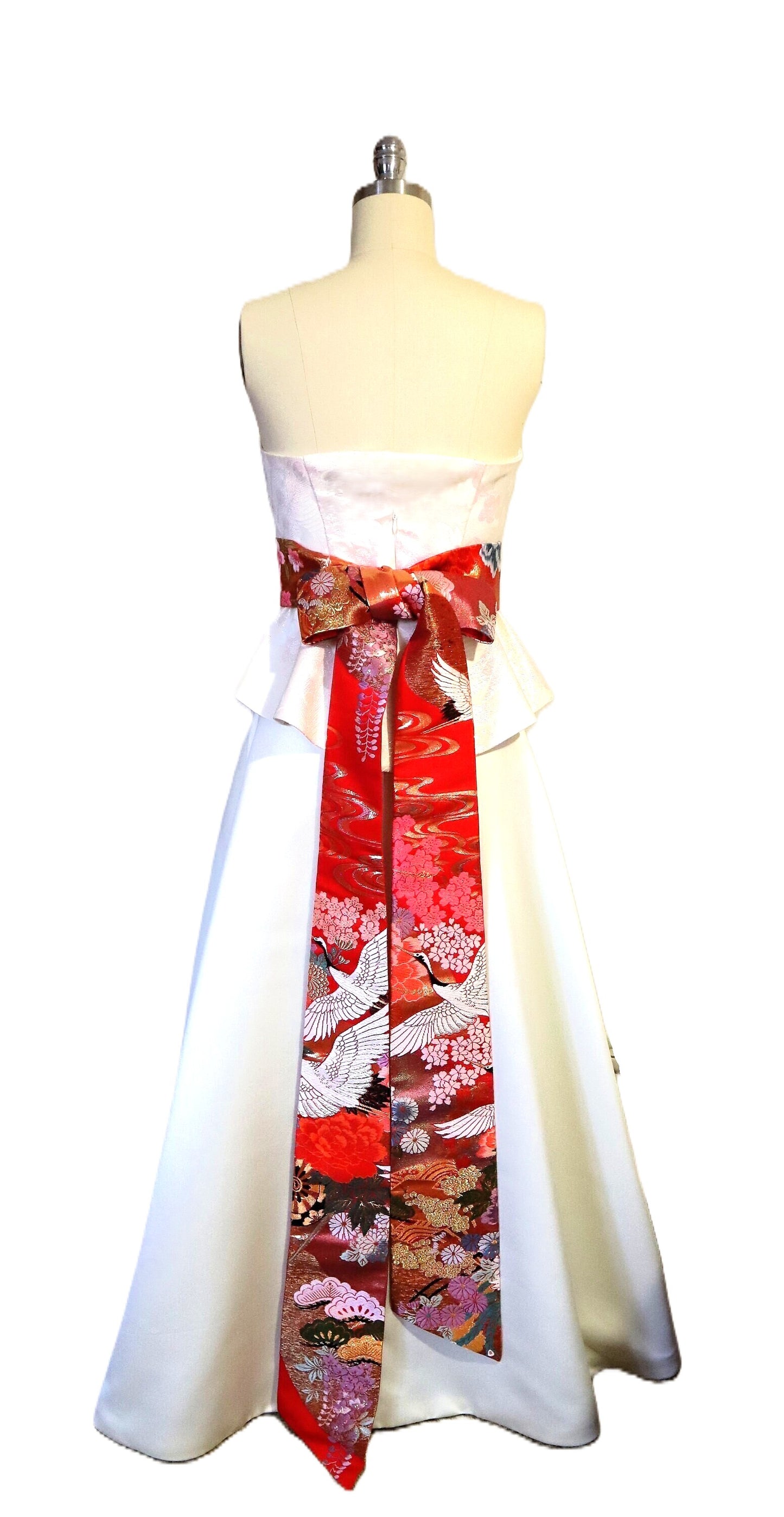 Custom listing for Chiara- Matching Pocket square for KIMONO OBI sash Extra long tails Wedding Bow sash silk gold brocade