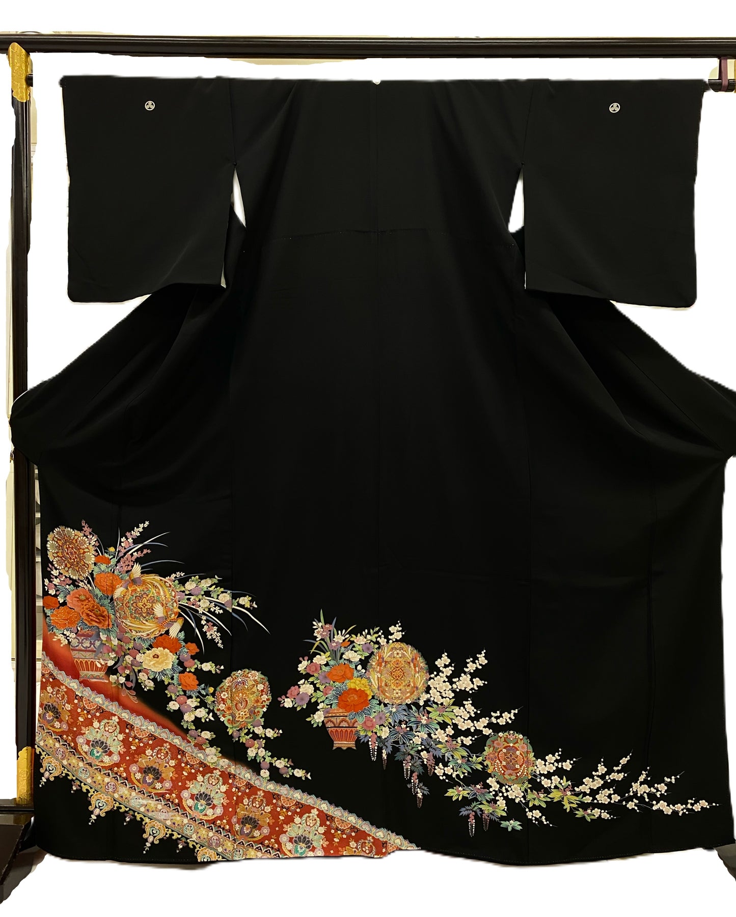 Black Formal Kimono KUROTOMESODE #17 | Vintage Japanese Silk Kimono