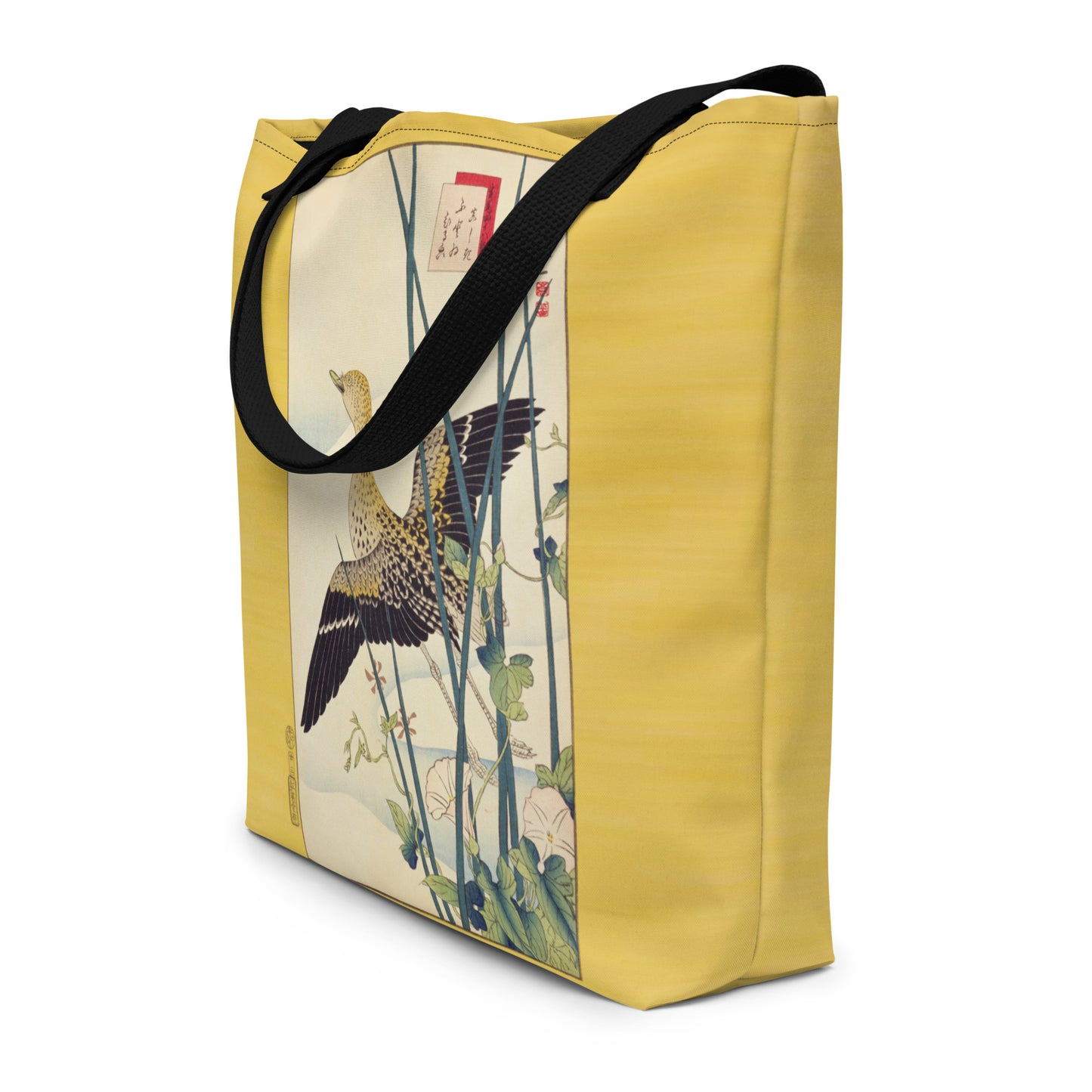 Large Tote Bag Japan Arts UKIYOE Great Snipe | SUGAKUDO Retouched Art