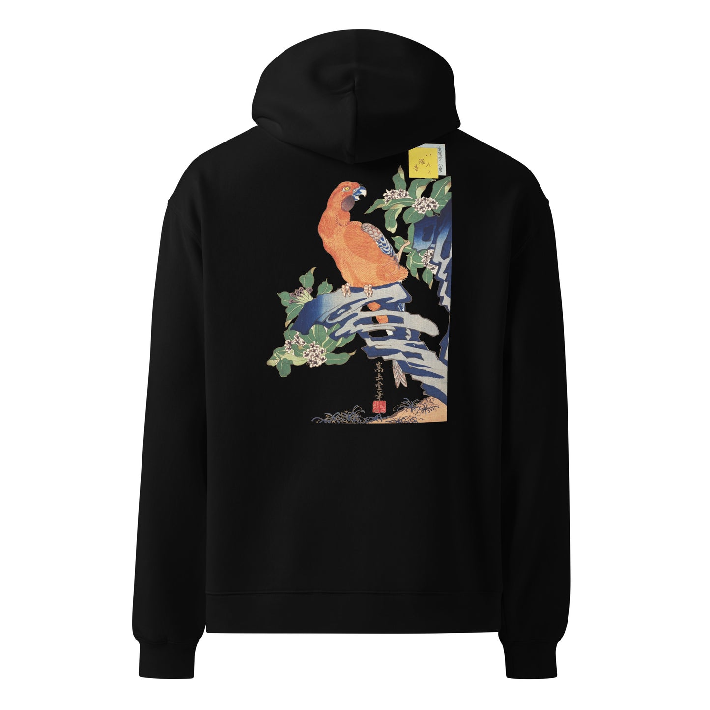 Boxy Fit Unisex Hoodie – Japan Arts UKIYOE Parrot