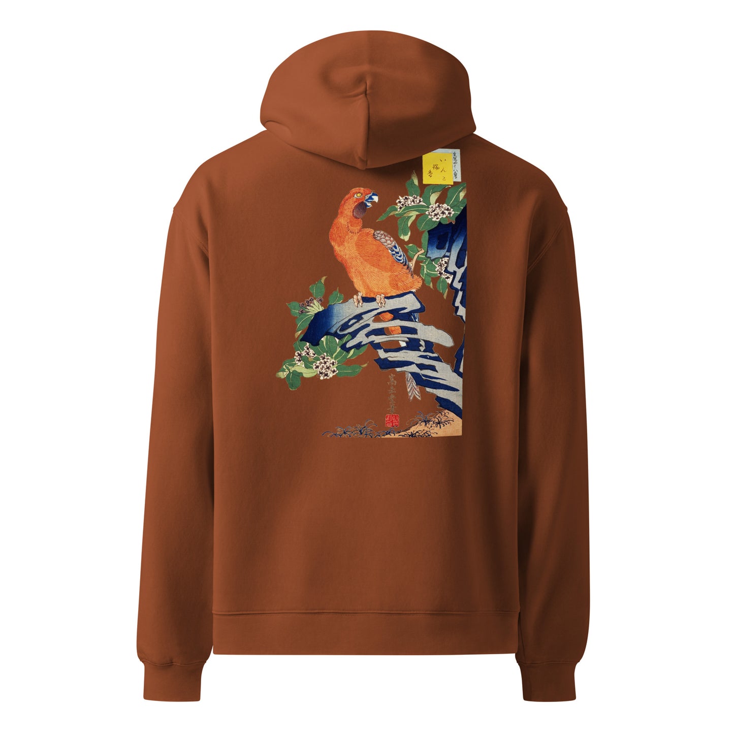 Boxy Fit Unisex Hoodie – Japan Arts UKIYOE Parrot