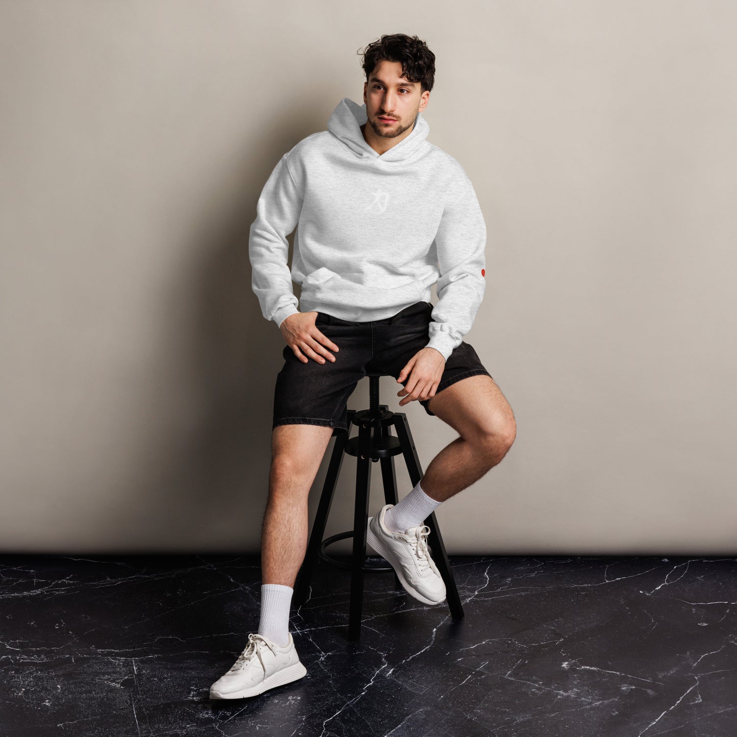 Boxy Fit Unisex Hoodie – Japan Arts calligraphy CHIKARA