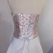 KIMONO wedding dress top bustier Lace up back made with vintage silk Pink silver OBI gold brocade butterfly KAMON flower size 8 10 ready to ship